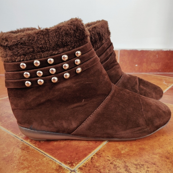Shoes - Suede Brown Ankle Boots